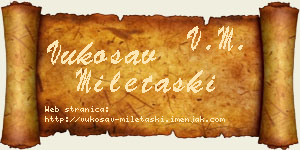 Vukosav Miletaški vizit kartica